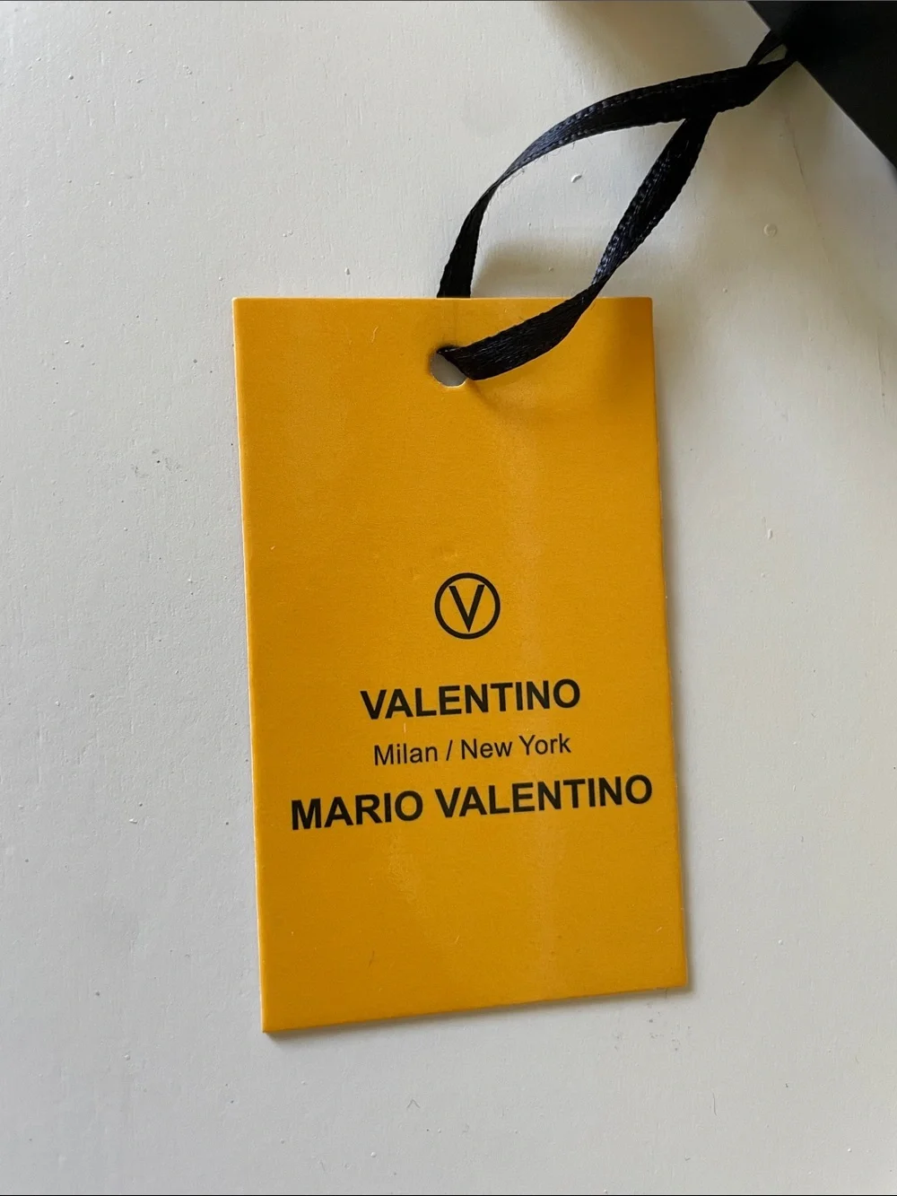Valentino By Mario Black Leather Belt with Gold V Buckle